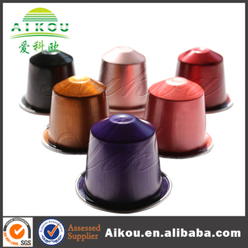 New product empty colored aluminum foil coffee capsule with lid