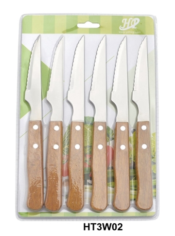 wooden handle  steak knives