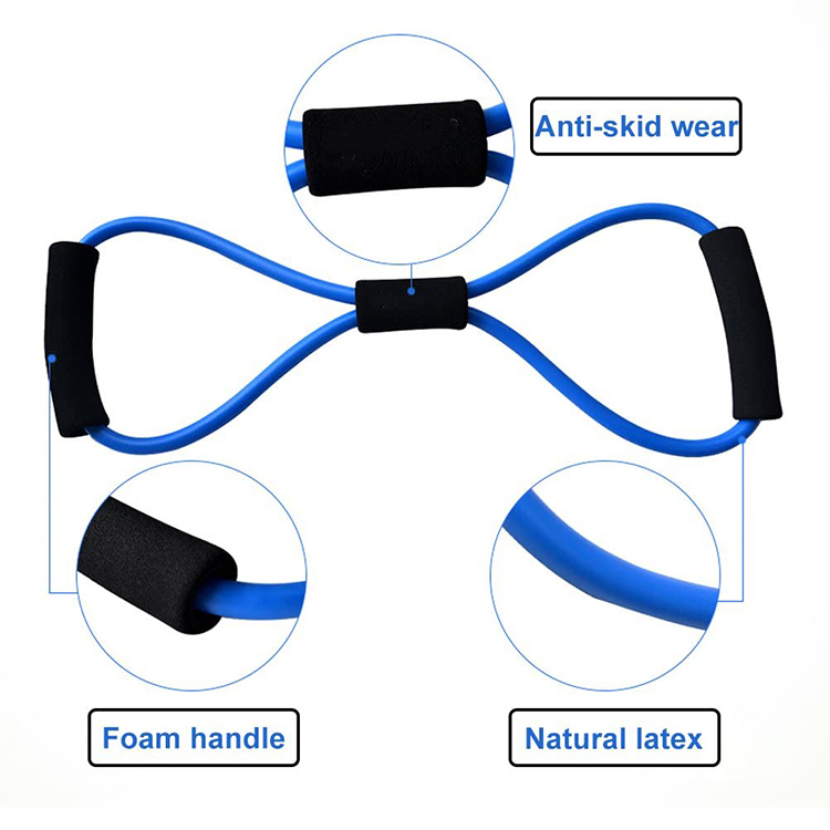 Ikoetlise Figure-8 Resistance Loop Band e nang le mehele