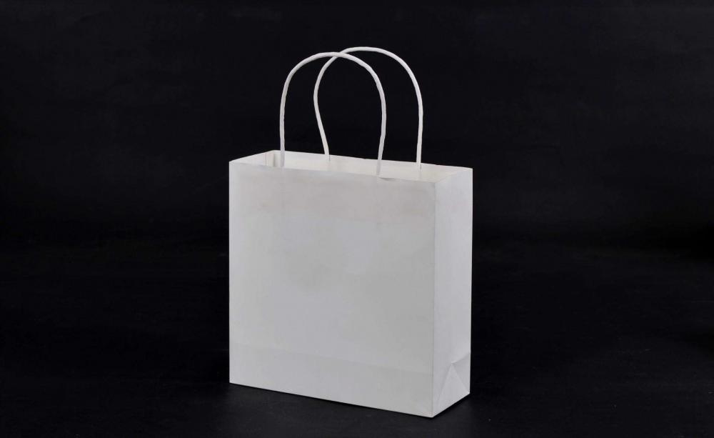 Белая крафт -бумага с витой ручкой клей сумки