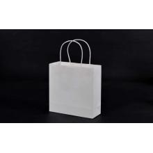 White Kraft Paper Twisted Handle Bag glue