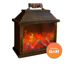 Chimenea LED con luz de fuego parpadeante, batería