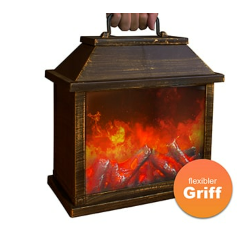 Chimenea LED con luz de fuego parpadeante, batería