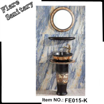 porcelain hand wash shampoo 5 piece pedestal washing basin