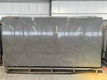 Dry Granule Polished Armani Light Grey Rock Slab