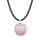 Collar colgante de manzana de cuarzo rosa 3d para mujeres