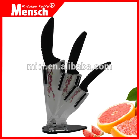 4pcs China style ceramic knife set with unique handle