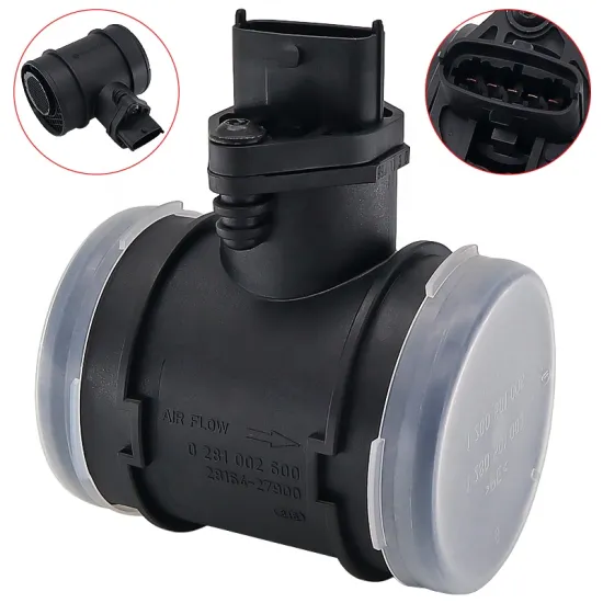 MAF Sensor for Hyundai Tucson, SantaFe and Kia Sportage: Part Numbers 28164-27900, 0281002600, 55187718, 24437502, 24439252