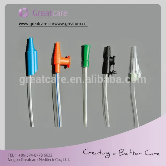 disposable PVC suction catheter with different types connectors