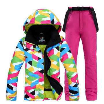 Cheap Colorful Women Snow Wear snowboarding suit sets waterproof windproof breathable Winter sports Ski jacket + bibs Snow pant