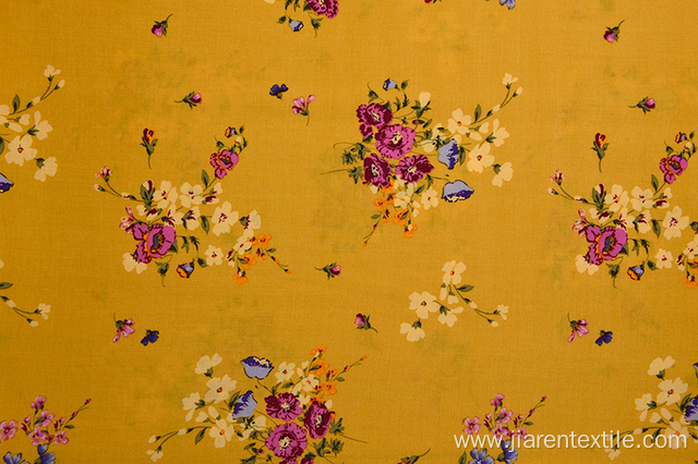 Competitive Price Yellow Background Printed Fabrics