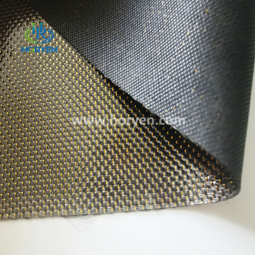 Waterproof plain twill glitter carbon fibre leather cloth