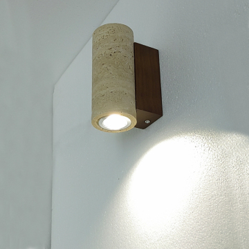 High Quality Yellow Marble LED Wall Lamp for Bedroom and Living Room