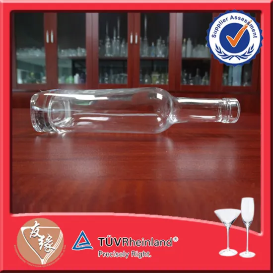 Cork Top Luxury Glass Whisky Bottle Crystal Glass Bottle For Whiskey 375ML