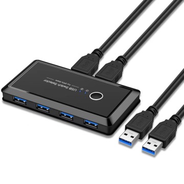 Cross-Border Product: 4-Port USB Multi-Interface 2IN4 Switch and Splitter for Dual Computer Connection with USB 3.0 Support