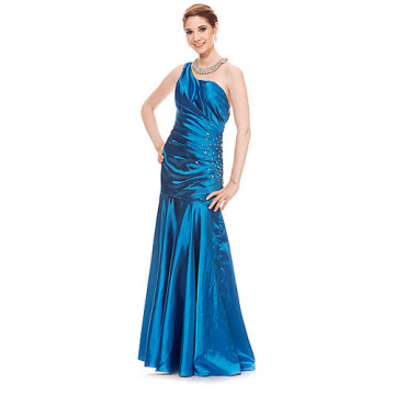 Magical Trumpet Mermaid One-shoulder Floor-length Taffeta Ruffled Prom Dress