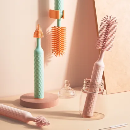 Electric Silicone Bottle Cleaning Brush Set