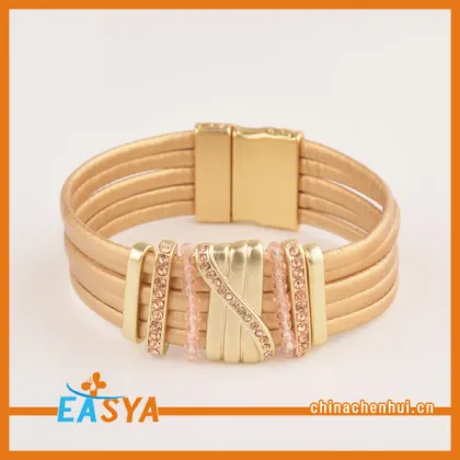Well Handmade Jewelry Multi Leather Yellow Bracelet