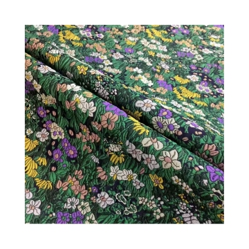 Polyester Woven Jacquard Fabric with 3D Chrysanthemum Design