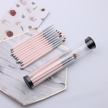 Nail Paint Brushes Set: Acrylic & Gel Liner Pens - 10PCS