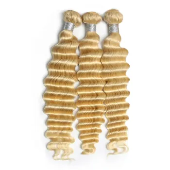 Online Marketplace for Overnight Drop Shipping: Virgin Brazilian Human Hair Deep Wave Platinum Blonde 613 Bundles