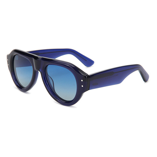 Bold Polarized Aviator Acetate Sunglasses with TAC Lenses