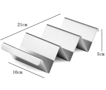Stylish Stainless Steel Taco Holder Stand with Handle - Taco Truck Tray Style