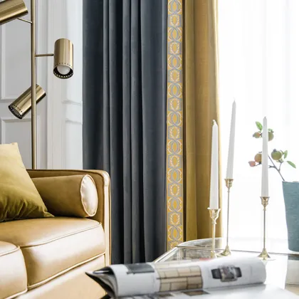 Velvet patchwork curtain fabric