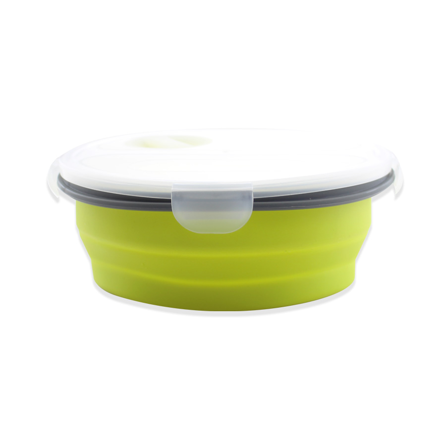 Boîte à lunch ronde en silicone pour contenants alimentaires pliables