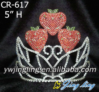 Rhinestone strawberry shape Pageant Crown