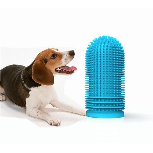 Brosse à dents du doigt de chien en silicone en silicone en silicone