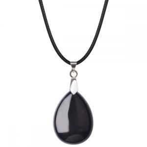 Черный оникс 25x35 мм подвесной ожерелье Слезного ожерелья