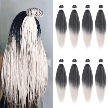 Synthetic Pre-stretched Braiding Hair Perm Yaki Braid Hair Bulk Jumbo Pre Stretched Braiding Hair Expression for Women