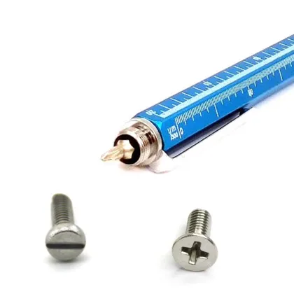 Multifunctional Screwdriver Ballpoint Pen with Capacitor Touch Screen Metal Scale