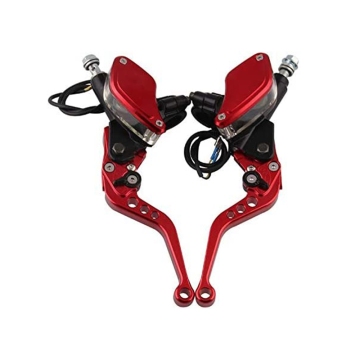 1 Pair of 22mm CNC Adjustable Motorcycle Switches, Hydraulic Brake Pump, and Clutch Master Cylinder Rod Assembly