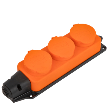IP44 3-Way Socket with Cover - Industrial Plug and Socket