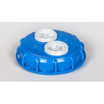 Blue IBC Lid With 2 Hole