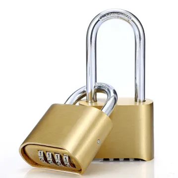 Large Security Outdoor Brass Padlock with 4 Number Combination