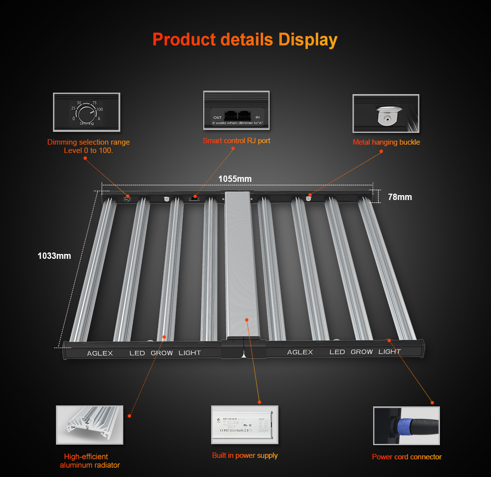 Meilleure plante intérieure à LED de 1000W pousses AC100-277