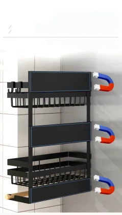 HONGDEC Black Kitchen Storage Rack Rustproof Kitchen Storage Shelf