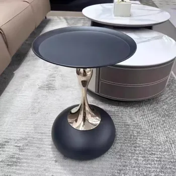 Modern Wholesale Shaped Iron Base Round Coffee Table