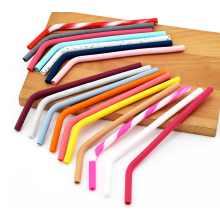 Reusable Bent Silicone Drinking Straws Long Drink Straws