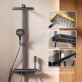 Water-Saving Square Shower System: Column Faucet, Mixer Set, and Wall-Mounted Rain Shower Bath Set for the Bathroom