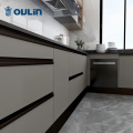 Moderne minimalistische graue Küche Massivholzküchenschrank