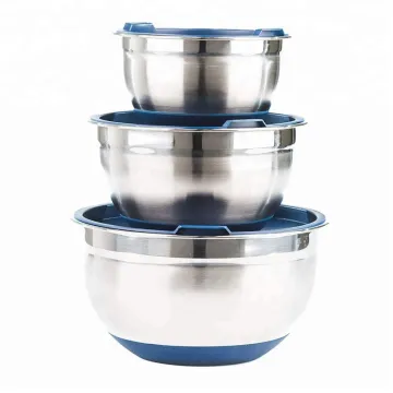 Non-Slip Stainless Steel Mixing Bowl With Lid