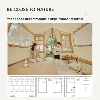 Luxury Waterproof Family Tent for Camping and Mountaineering