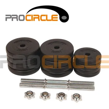 Adjustable Rubber Coated Dumbbell Set Kit Weight Plates (PC-DU3038)