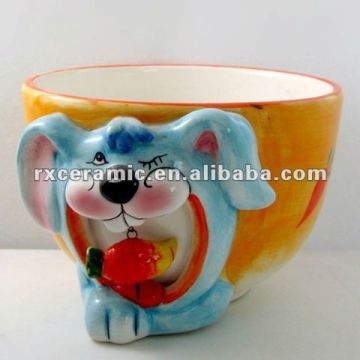 animal ceramic bowl with hanging things in mouth-rabbit
