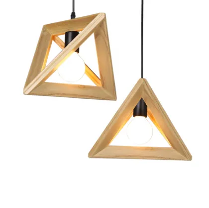 Nordic Simple Wood Triangle Lamps for Bedroom Indoor Lighting