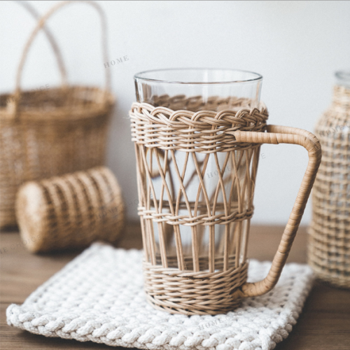 Coppa di acqua creativa retrò di rattan coreana fatta a mano